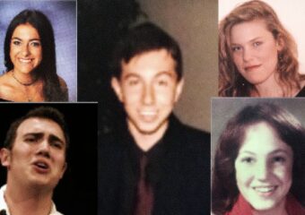 A collage of five yearbook photos of Grace teachers.
